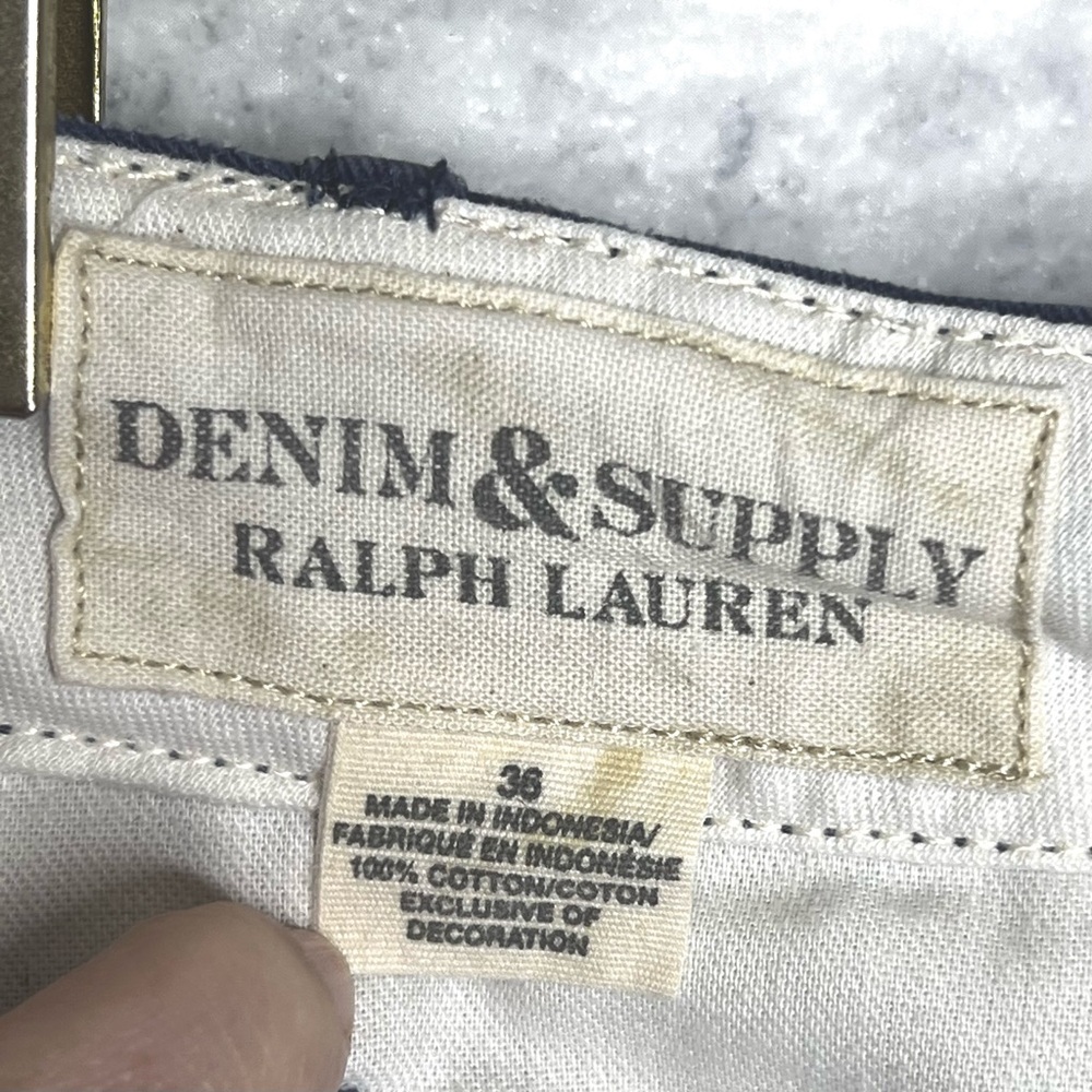 Ralph Lauren Denim & Supply Men’s 90s Blue Flat FrontChino Shorts Size 36 - Picture 7 of 9